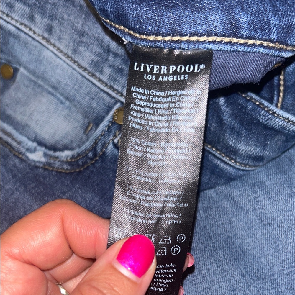 Liverpool Dark Blue Straight Leg Jeans - Picture 3 of 4